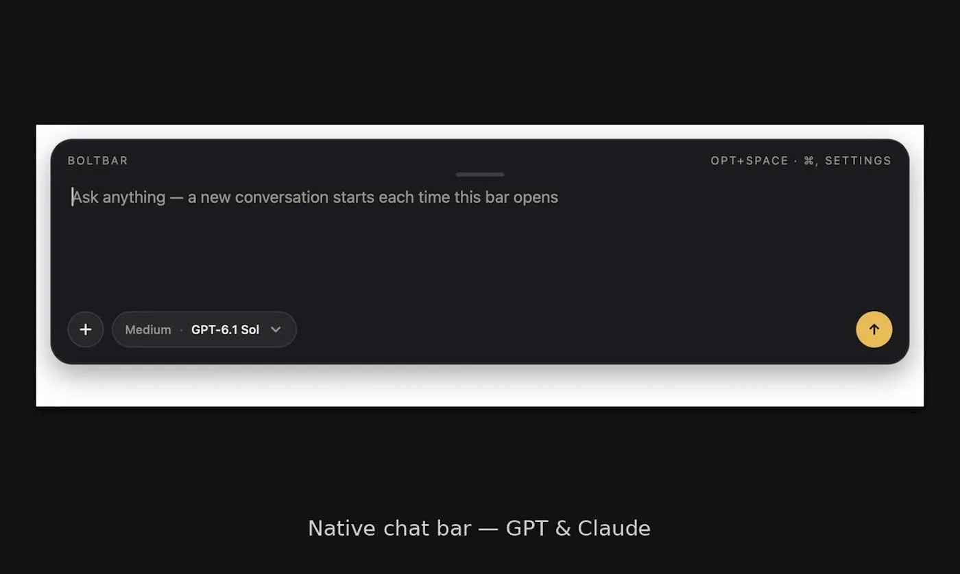 Boltbar native chat bar