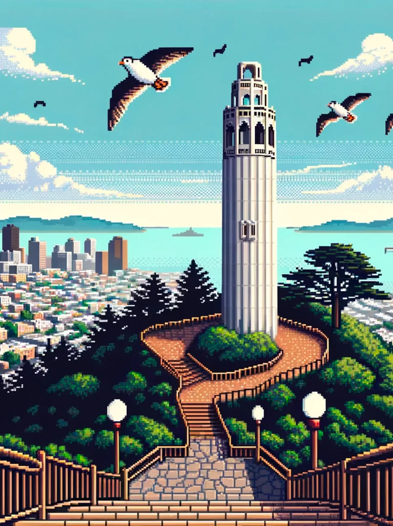 Pixel art city