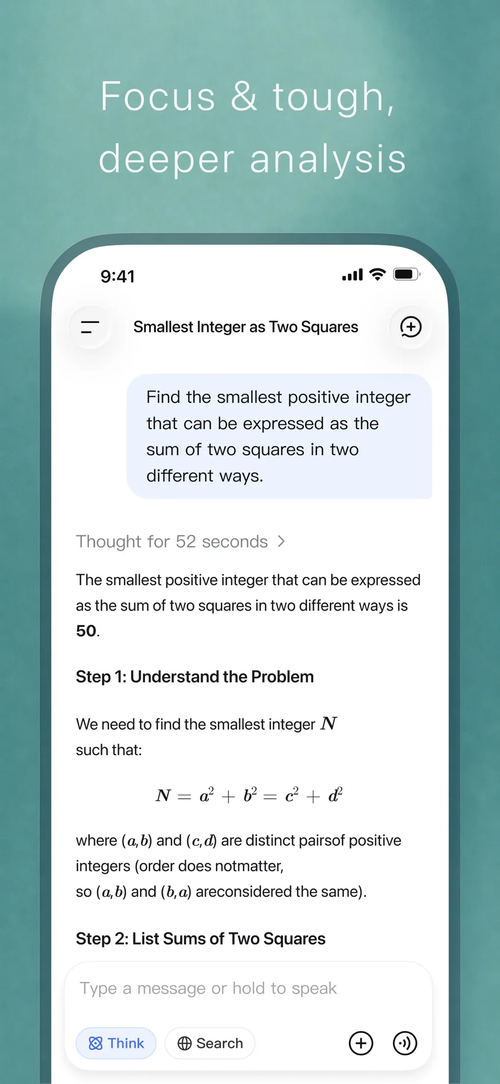 DeepSeek step-by-step maths analysis answer