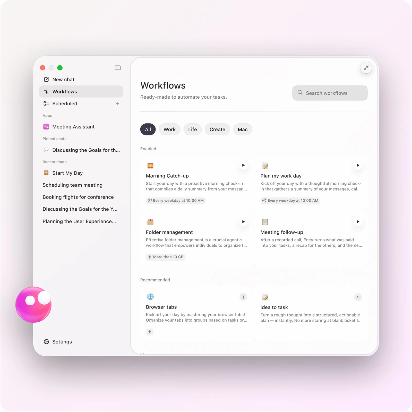 Workflows tab