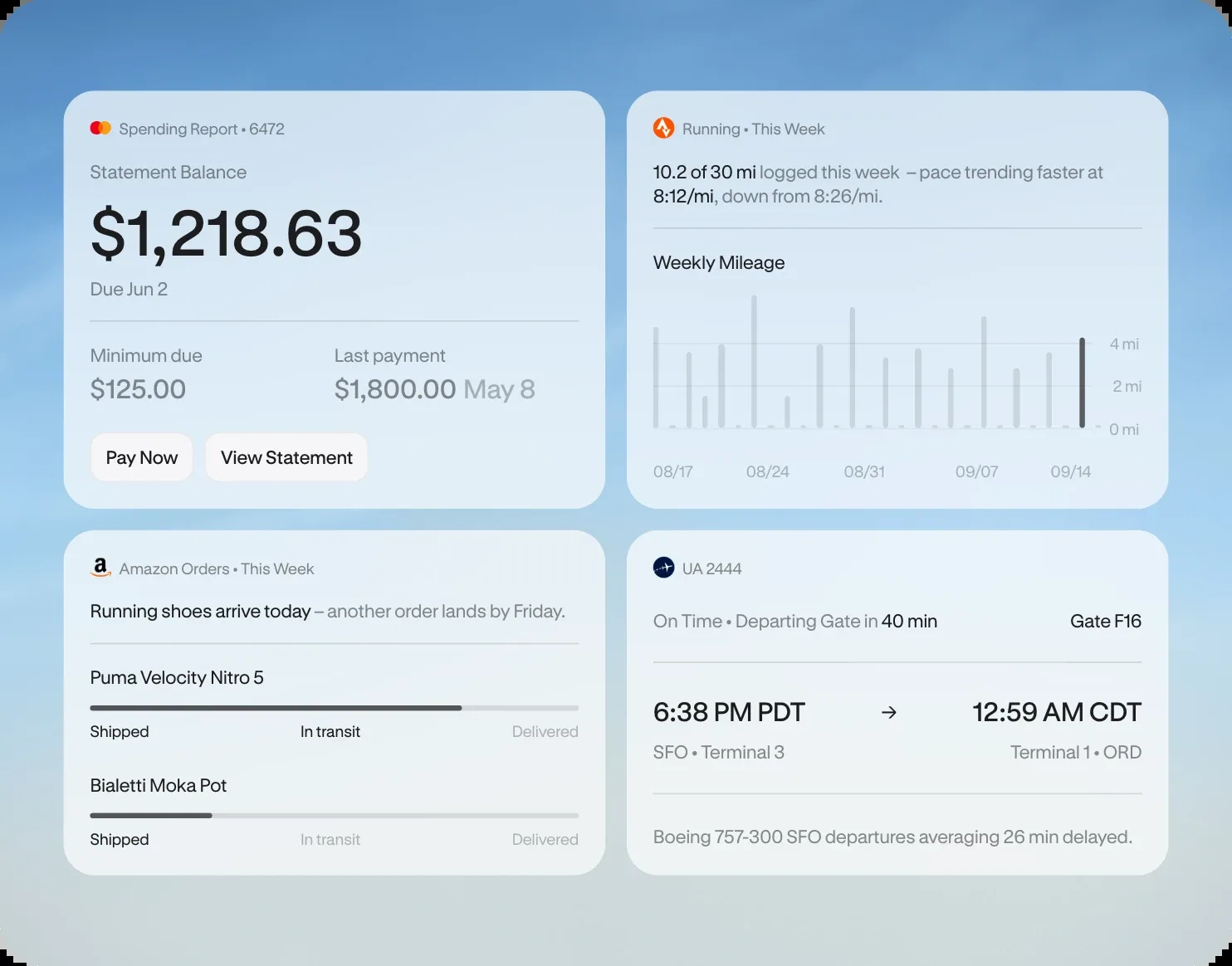 Personal dashboard