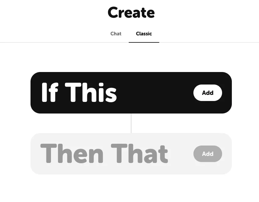 IFTTT classic If This / Then That editor