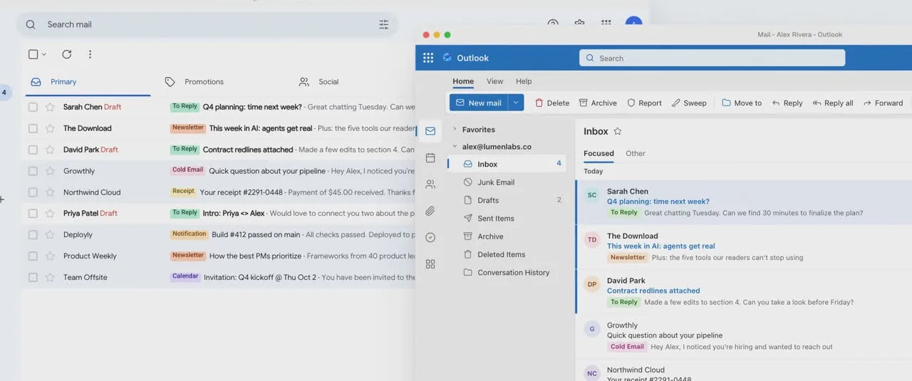 Inbox Zero labels working inside Gmail and Outlook inboxes