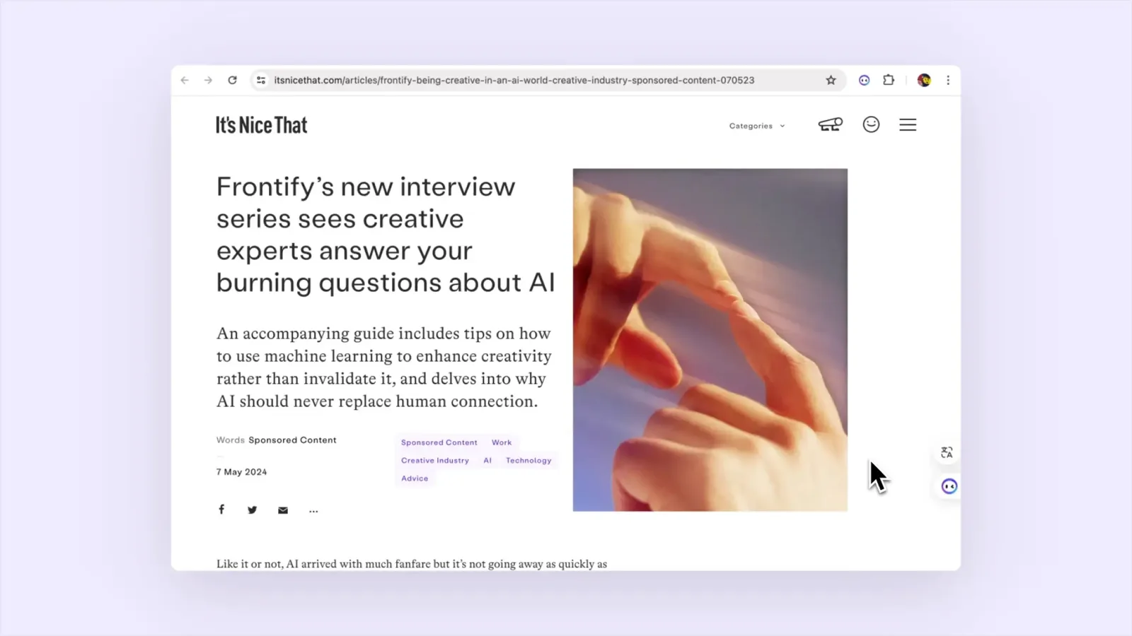 Sidebar on article