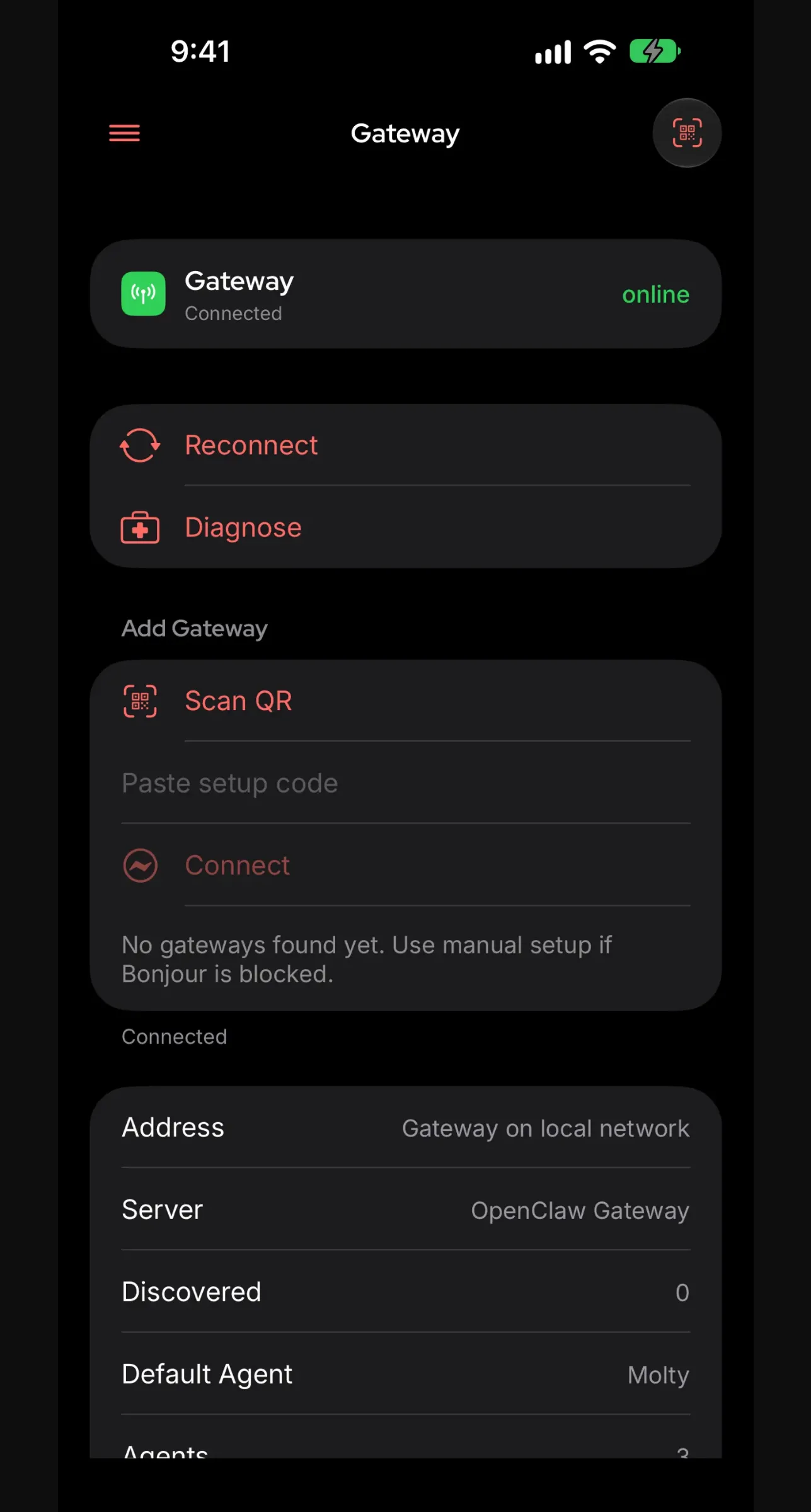 OpenClaw app Gateway settings