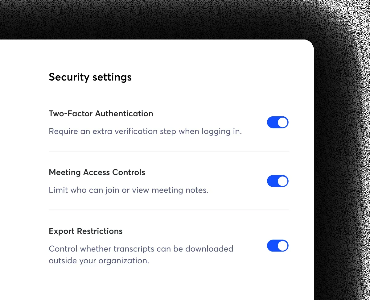 Security settings