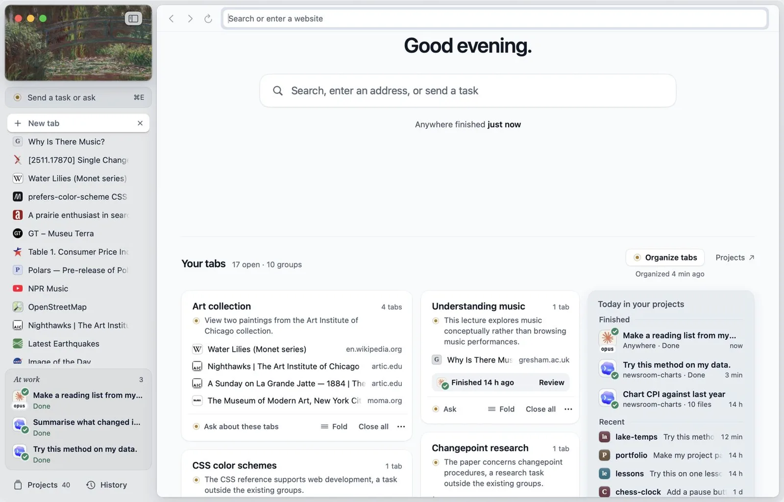 Rill start page