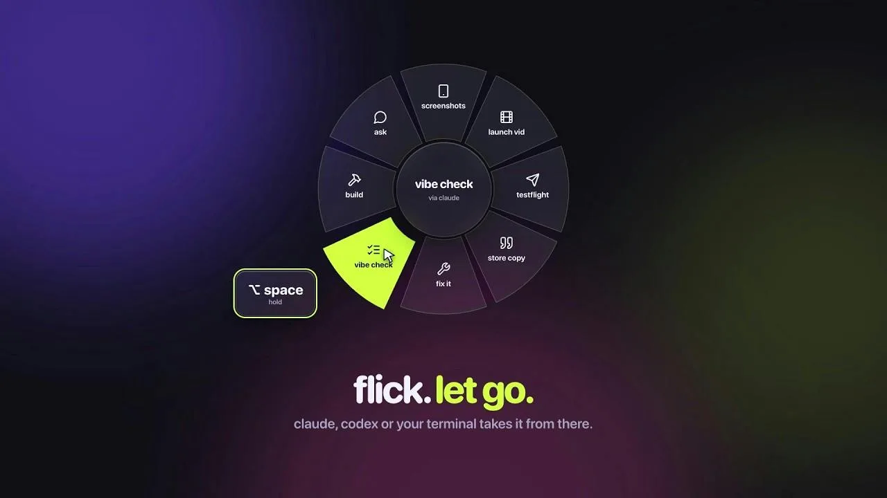 Zest command wheel with a task slice highlighted